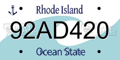 92AD420 Rhode Island License Plate