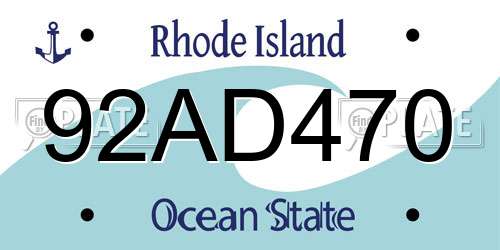 92AD470 Rhode Island License Plate