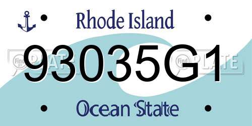 93035G1 Rhode Island License Plate