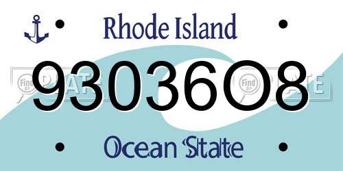 93036O8 Rhode Island License Plate