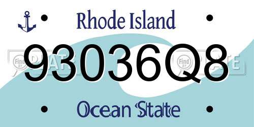 93036Q8 Rhode Island License Plate