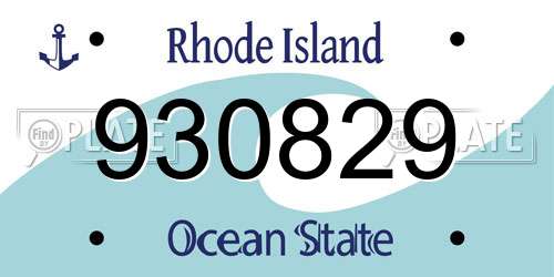 930829 Rhode Island License Plate