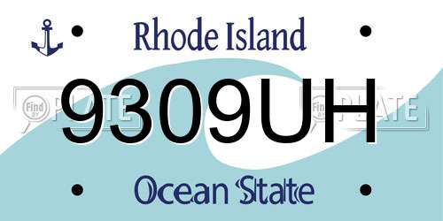 9309UH Rhode Island License Plate