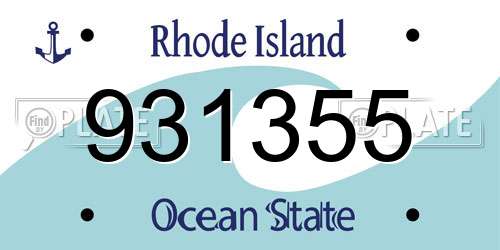 931355 Rhode Island License Plate