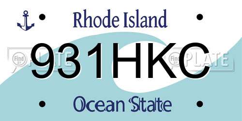 931HKC Rhode Island License Plate