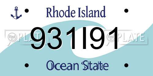 931I91 Rhode Island License Plate
