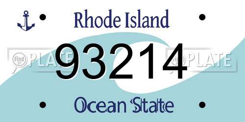 93214 Rhode Island License Plate