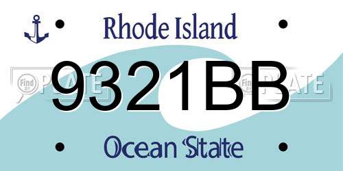 9321BB Rhode Island License Plate