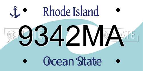 9342MA Rhode Island License Plate