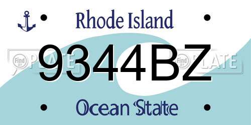 9344BZ Rhode Island License Plate