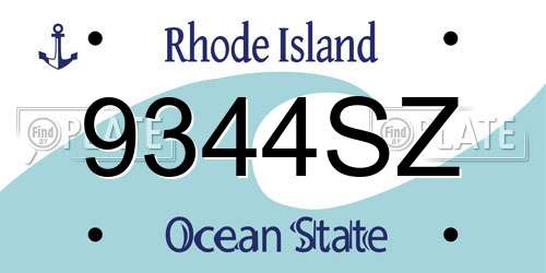 9344SZ Rhode Island License Plate
