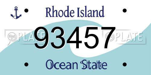93457 Rhode Island License Plate