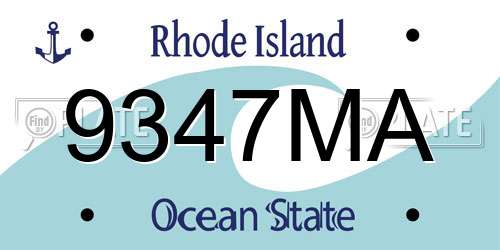 9347MA Rhode Island License Plate
