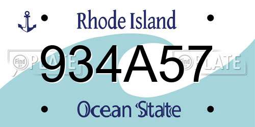 934A57 Rhode Island License Plate
