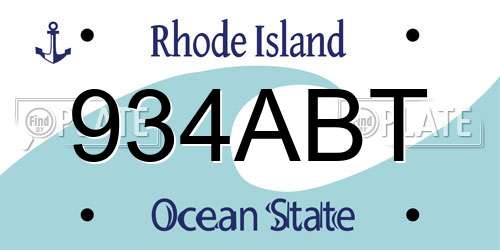 934ABT Rhode Island License Plate