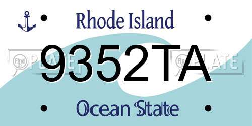 9352TA Rhode Island License Plate