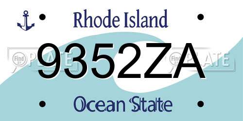 9352ZA Rhode Island License Plate