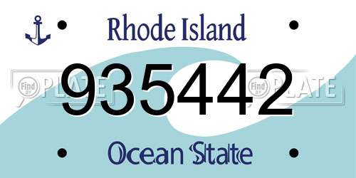 935442 Rhode Island License Plate