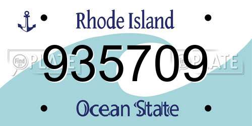 935709 Rhode Island License Plate