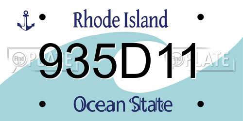 935D11 Rhode Island License Plate