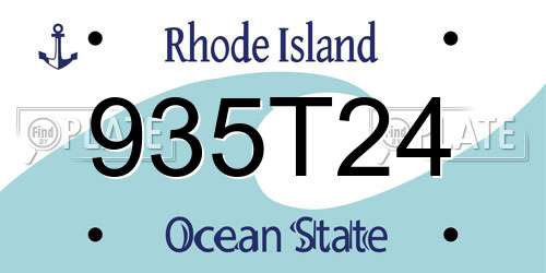 935T24 Rhode Island License Plate