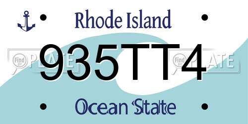 935TT4 Rhode Island License Plate