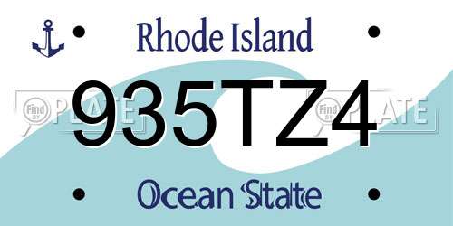 935TZ4 Rhode Island License Plate