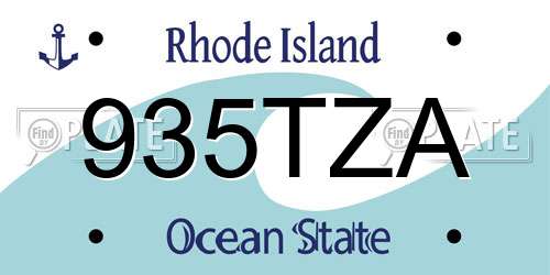 935TZA Rhode Island License Plate