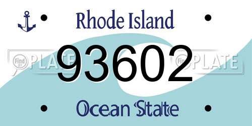 93602 Rhode Island License Plate