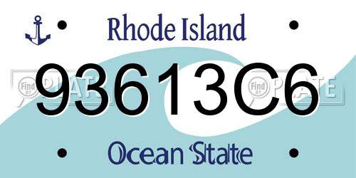 93613C6 Rhode Island License Plate