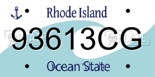 93613CG Rhode Island License Plate