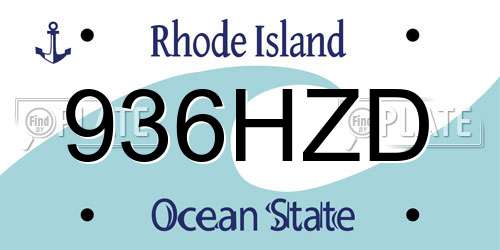 936HZD Rhode Island License Plate
