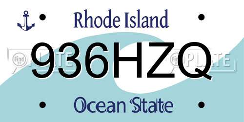 936HZQ Rhode Island License Plate