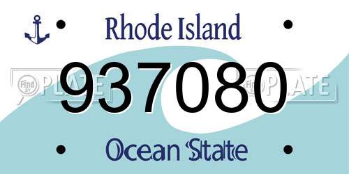 937080 Rhode Island License Plate