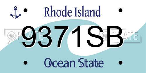 9371SB Rhode Island License Plate
