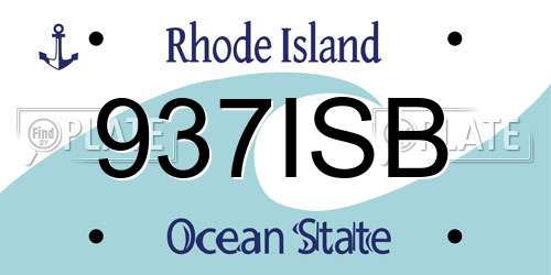 937ISB Rhode Island License Plate