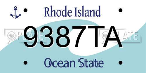 9387TA Rhode Island License Plate