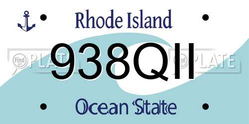 938QII Rhode Island License Plate