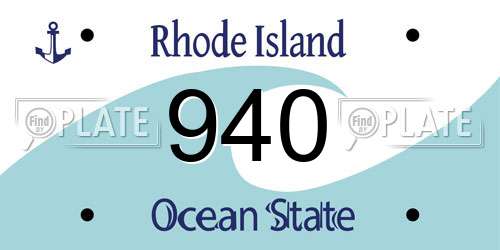 940 Rhode Island License Plate