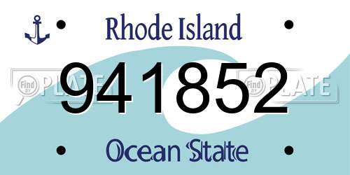 941852 Rhode Island License Plate