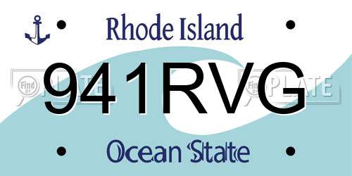 941RVG Rhode Island License Plate