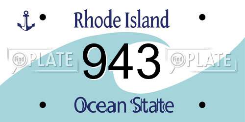943 Rhode Island License Plate