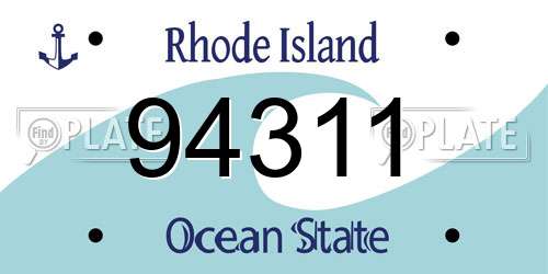 94311 Rhode Island License Plate