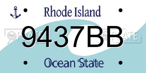9437BB Rhode Island License Plate