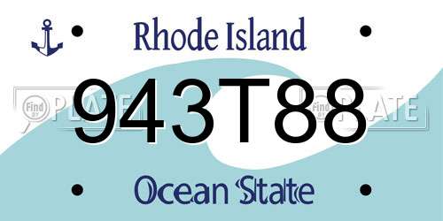 943T88 Rhode Island License Plate