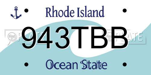 943TBB Rhode Island License Plate