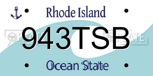 943TSB Rhode Island License Plate