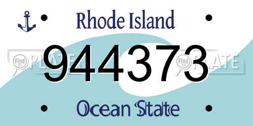 944373 Rhode Island License Plate