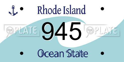 945 Rhode Island License Plate