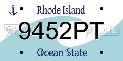 9452PT Rhode Island License Plate